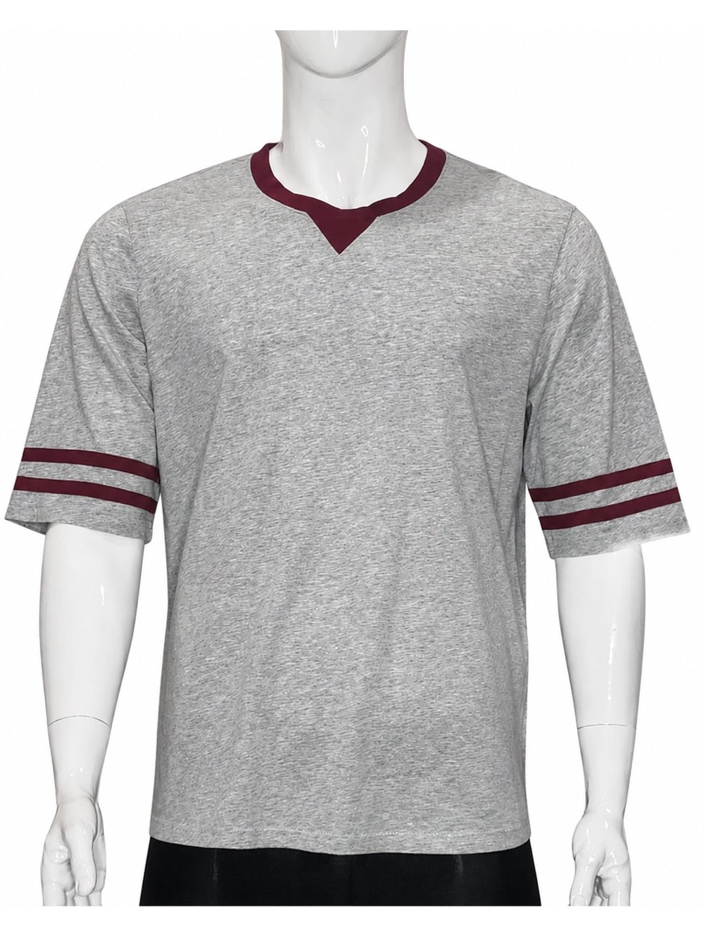 Alternative Apparel Retro Varsity Ringer T-Shirt Gray Burgundy